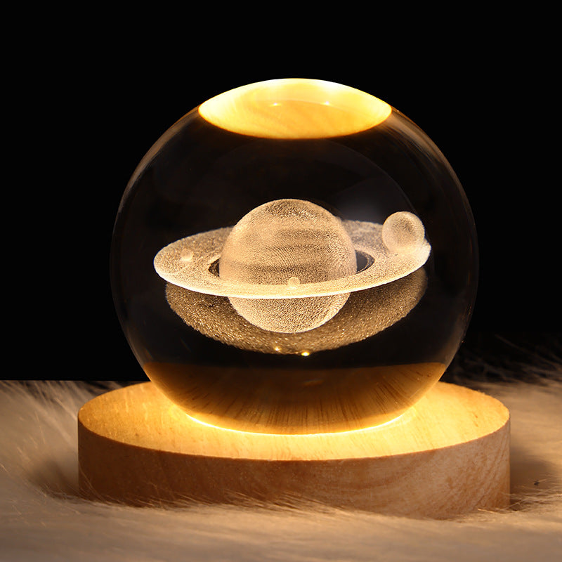 Luminous Starry Sky Moon Crystal Ball Night Lamp – Creative Projection Ambience Light, Unique Gift