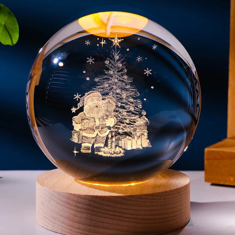 Luminous Starry Sky Moon Crystal Ball Night Lamp – Creative Projection Ambience Light, Unique Gift